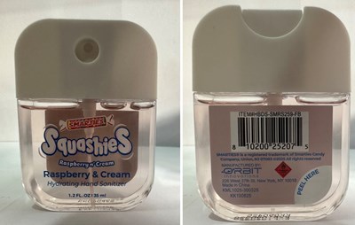 Label (Smarties Orange Hand Santizer  Raspberry  And Cream)